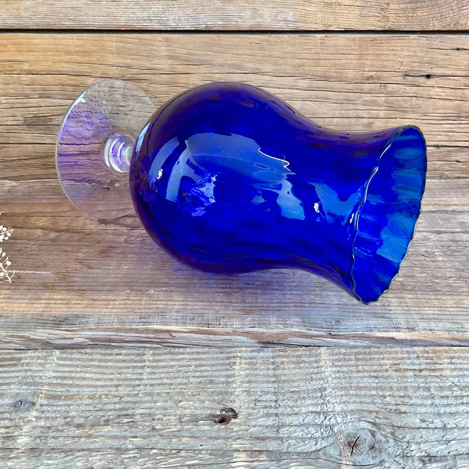Empoli blue glass vase
