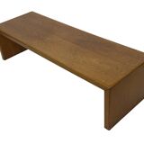 Minimalist vintage teak wood small solid bench