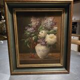Oil on canvas "peonies and lilacs"