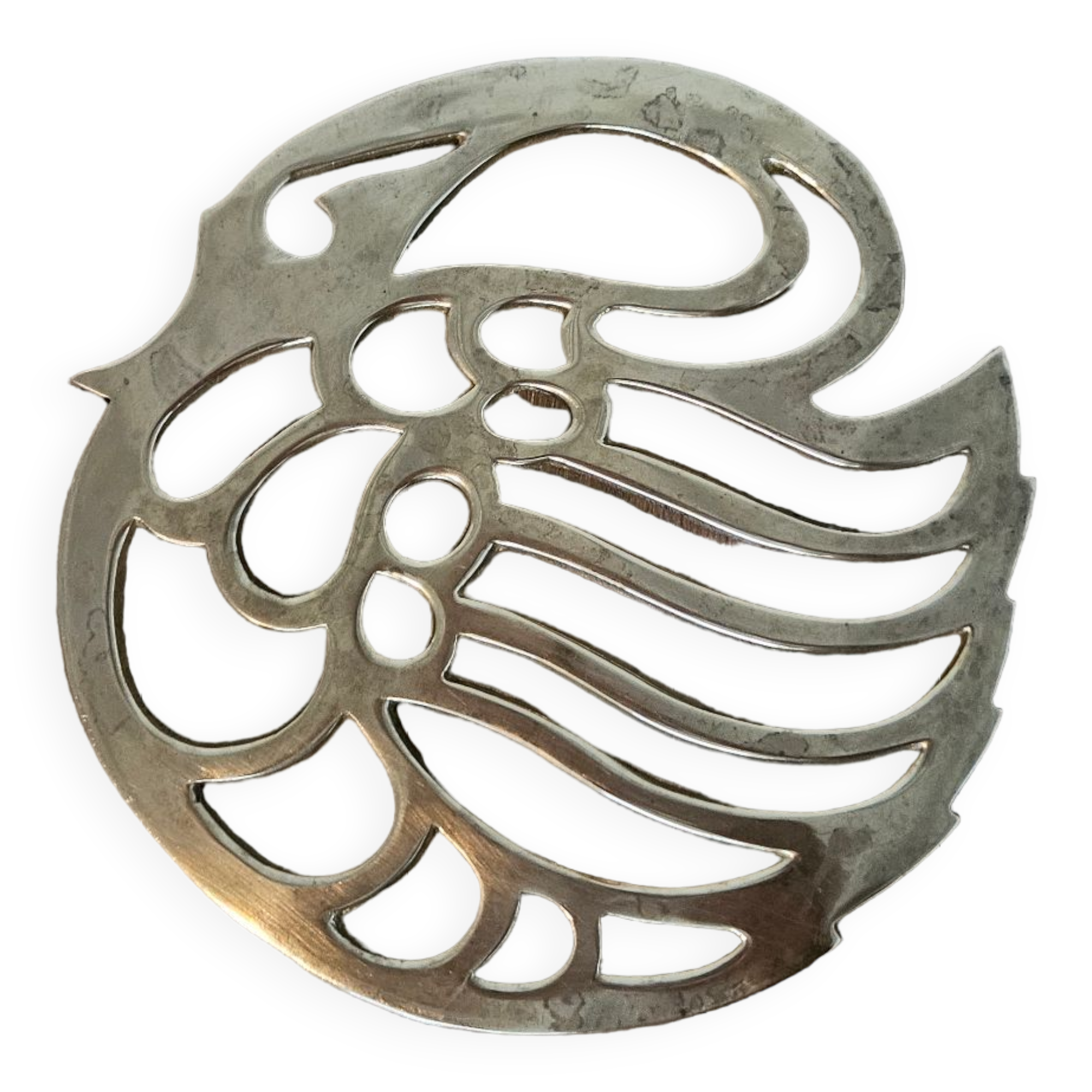 Brass trivet Sleeping Swan