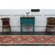 1970s Vintage Turkish Oushak Handmade Wool Cotton Pink Runner Rug 102x335