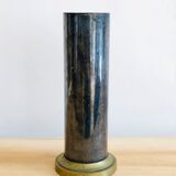 Vase for dried flowers in old brass shell