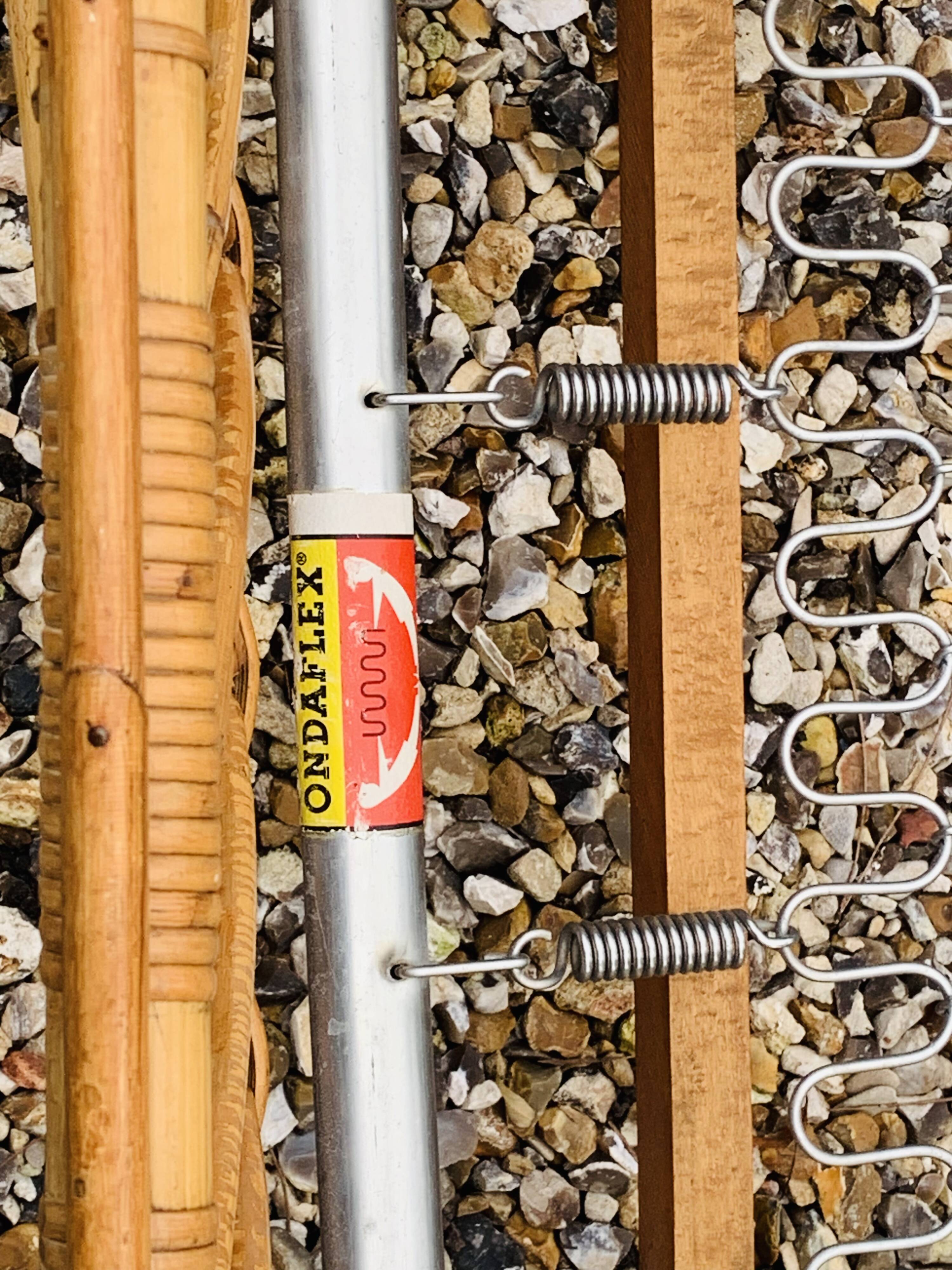 Rattan basket bed 90x190 vintage 1960