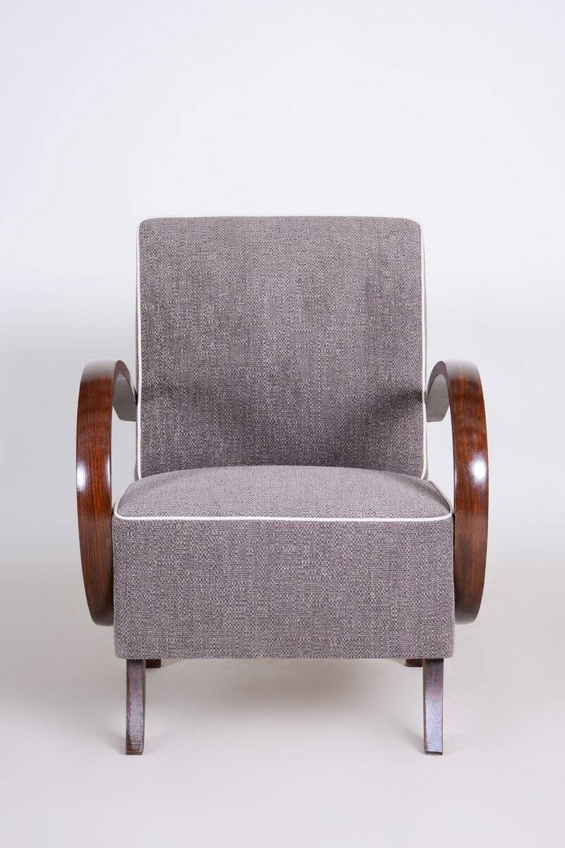 Czech Art Deco Beech Armchair attributed to J. Halabala for Up Zavody, 1930s