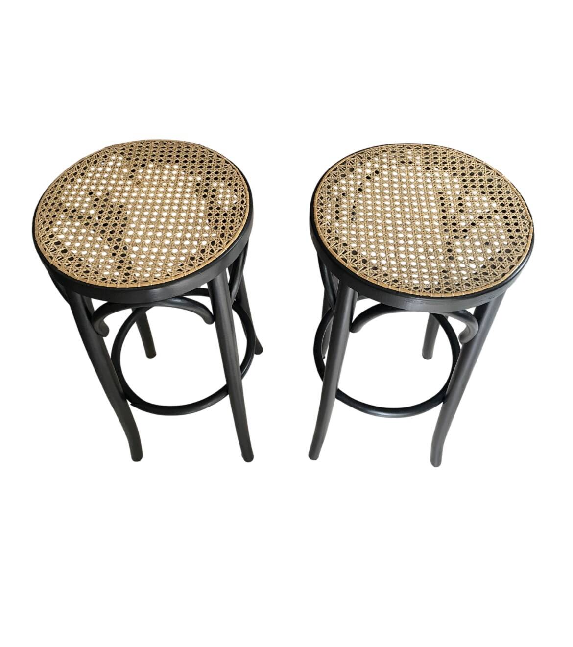 Vintage caned bar stools