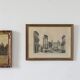 Framed lithograph reproduction drawing ruins of Rome by Antonio Carbonati vintage
