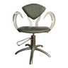 Swivel hairdresser chair, adjustable height, gray skai with plexiglass armrests an70