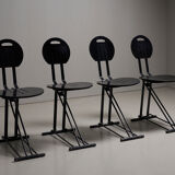 Set of 4 Italian folding chairs from the 1980s