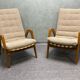 Paire de fauteuils par Jan Vaněk, années 1940, entièrement restaurés, Tchécoslovaquie