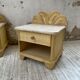 Pair of travertine bedside and rattan palm tree "vivai del sud"