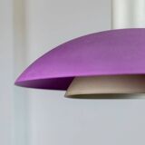 Purple, Green and Silver Metal Ceiling Lamp - 1980s Memphis-Postmodern Pop Art Pendant