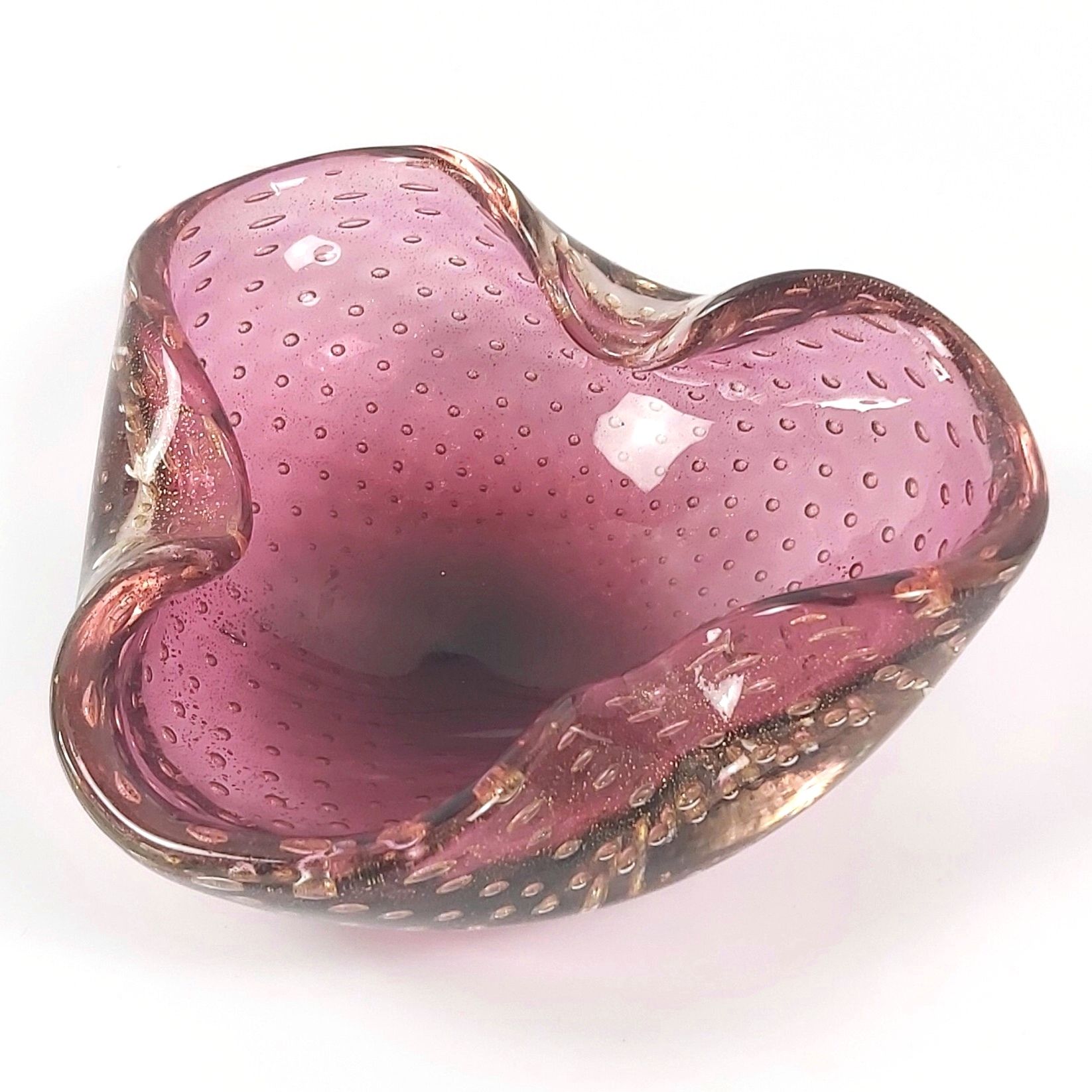 Murano bullicante glass ashtray or bowl from Barovier & Toso, 1960s
