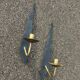 Pair of vintage Arlus 1950 modernist metal brass sconces