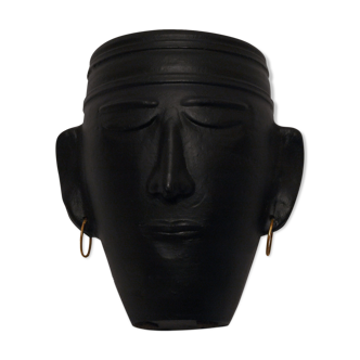 Anthropmorphic ceramic vase in the shape of a face