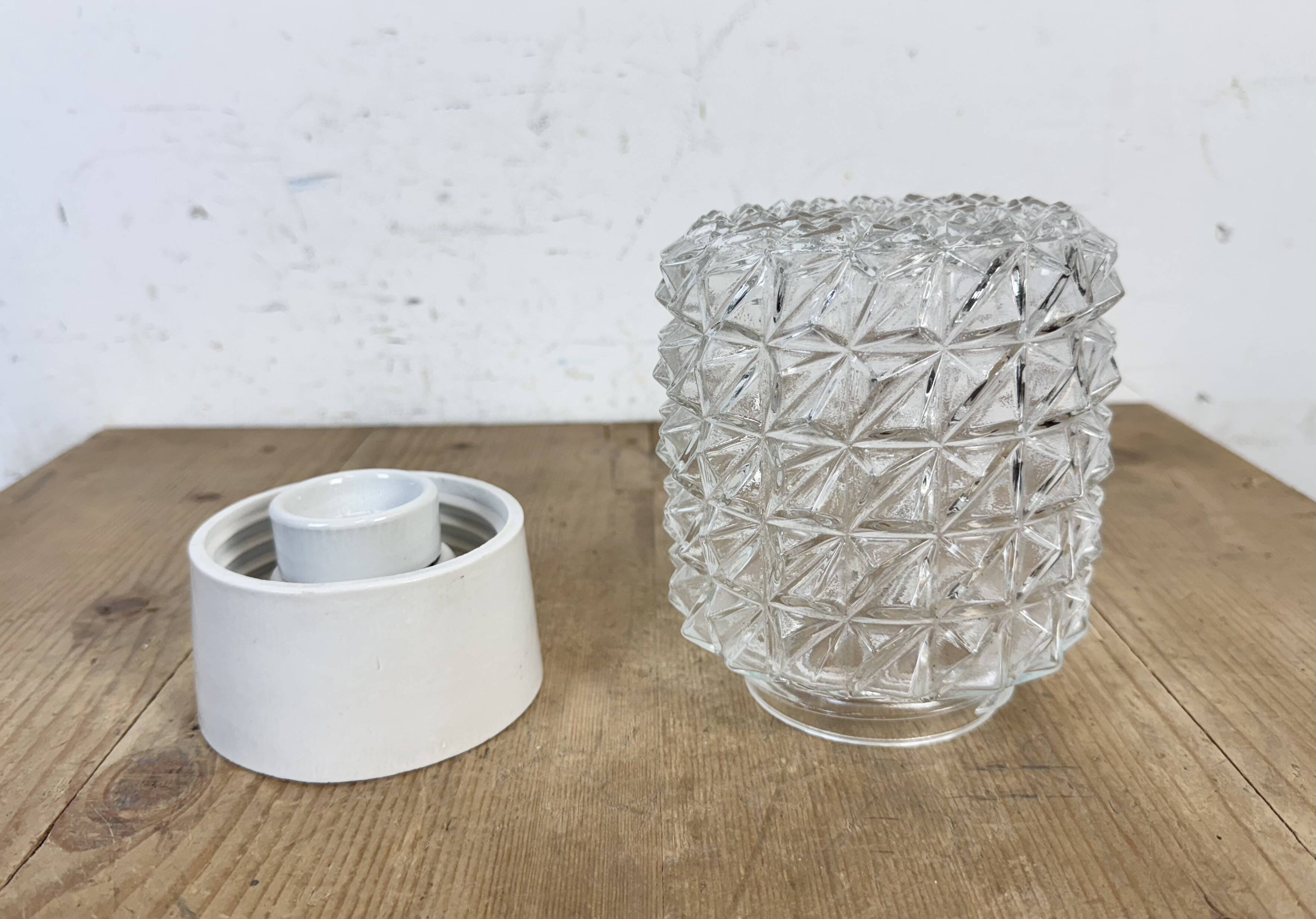 Vintage White Porcelain Ceiling Light, 1970s