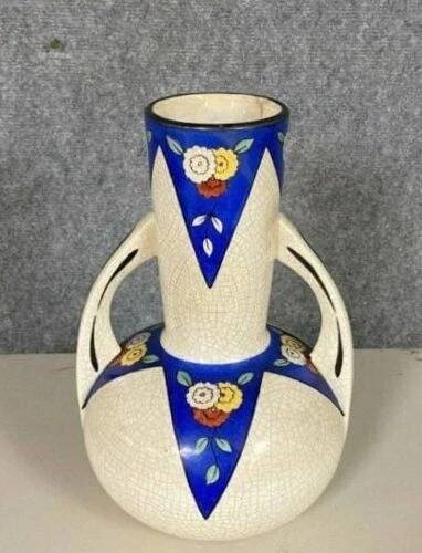 Large Art Deco period vase: Cracked ceramic print
