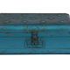 Indian travel trunk blue metal Victorian era