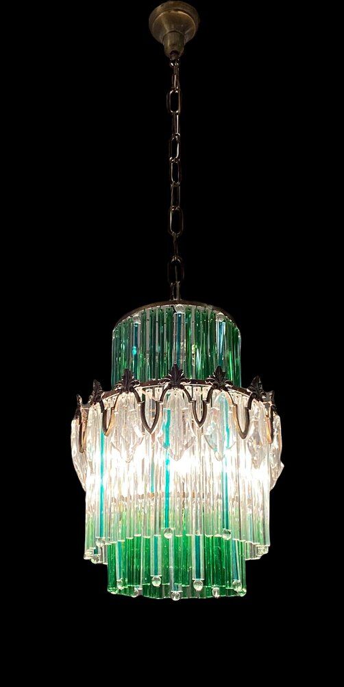 Lustre en cristal italien vintage années 1940