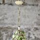 Large flower and leaf chandelier, hand-painted sheet metal, Italy, 1940s
