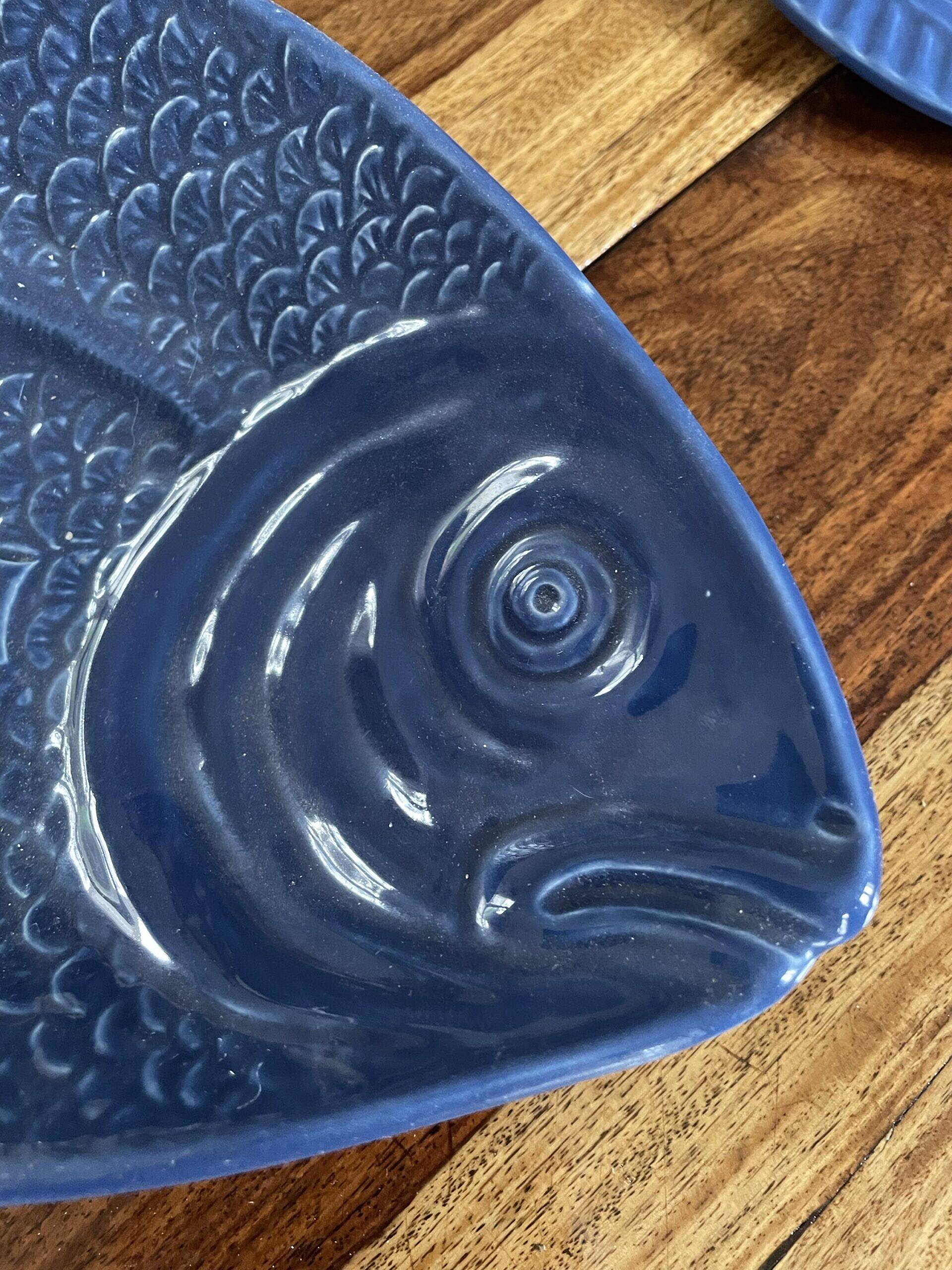 Shallow ceramic fish dish