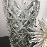 Vase taille diamant verre épais