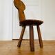 Antique brutalist chair in pine and oak