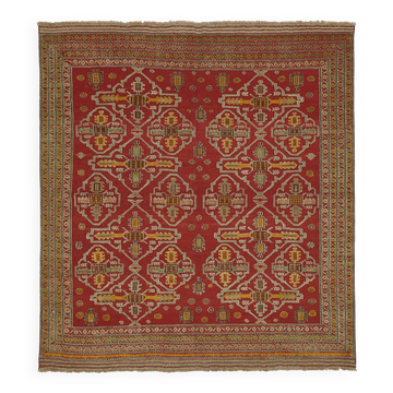 Tapis Oushak en laine noué à la main turc 248 cm x 270 cm