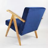 Fauteuils en velours bleu 1970