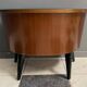 small kidney shaped cabinet with glass on top 1960s