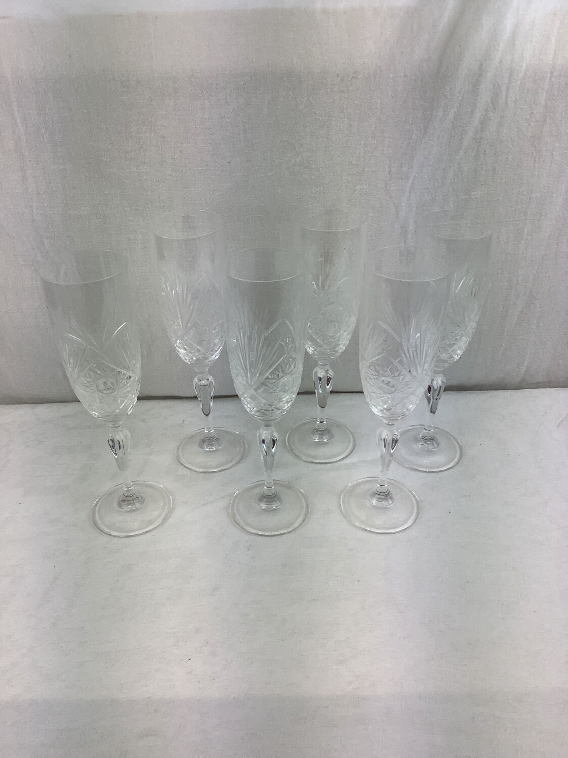 6 Baccarat crystal flutes made in france
