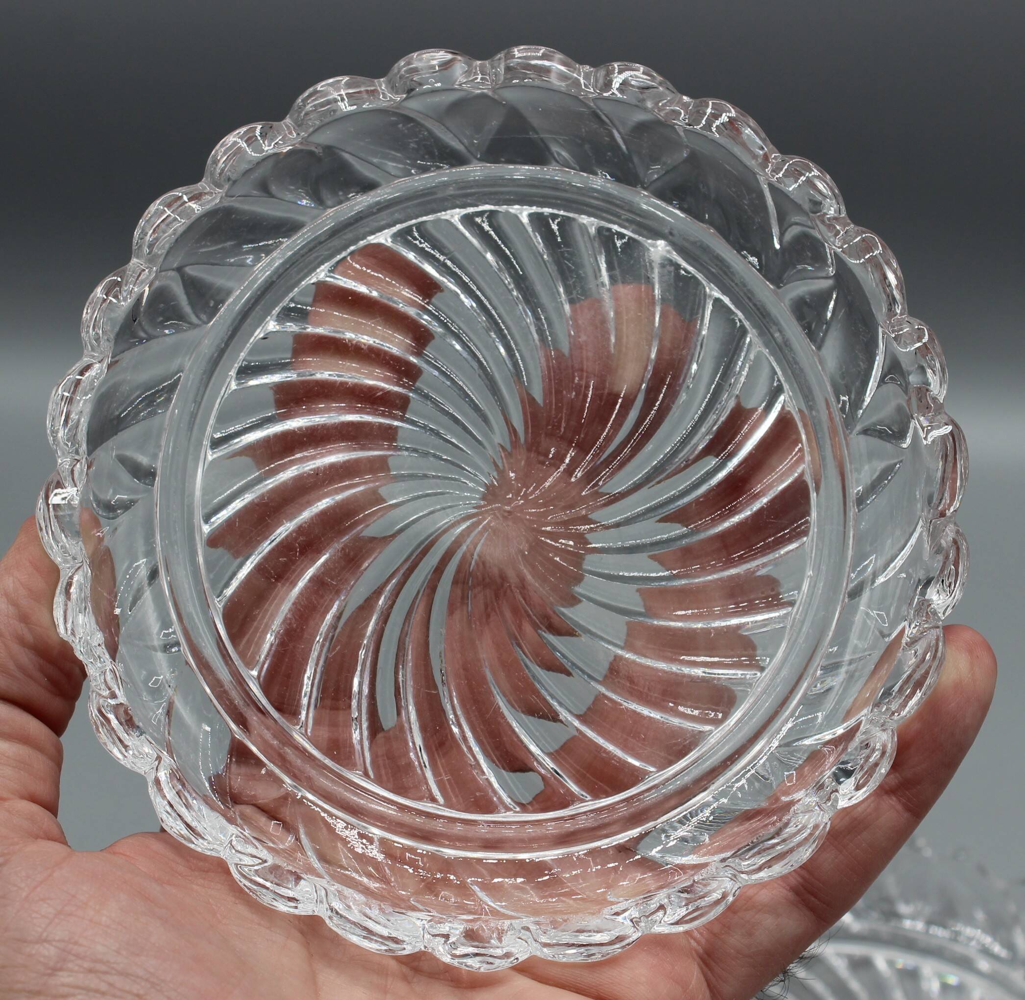 Lot of 4 old baccarat bottle coasters, twisted bamboo model