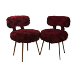 Fauteuils moumoute bordeaux Pelfran