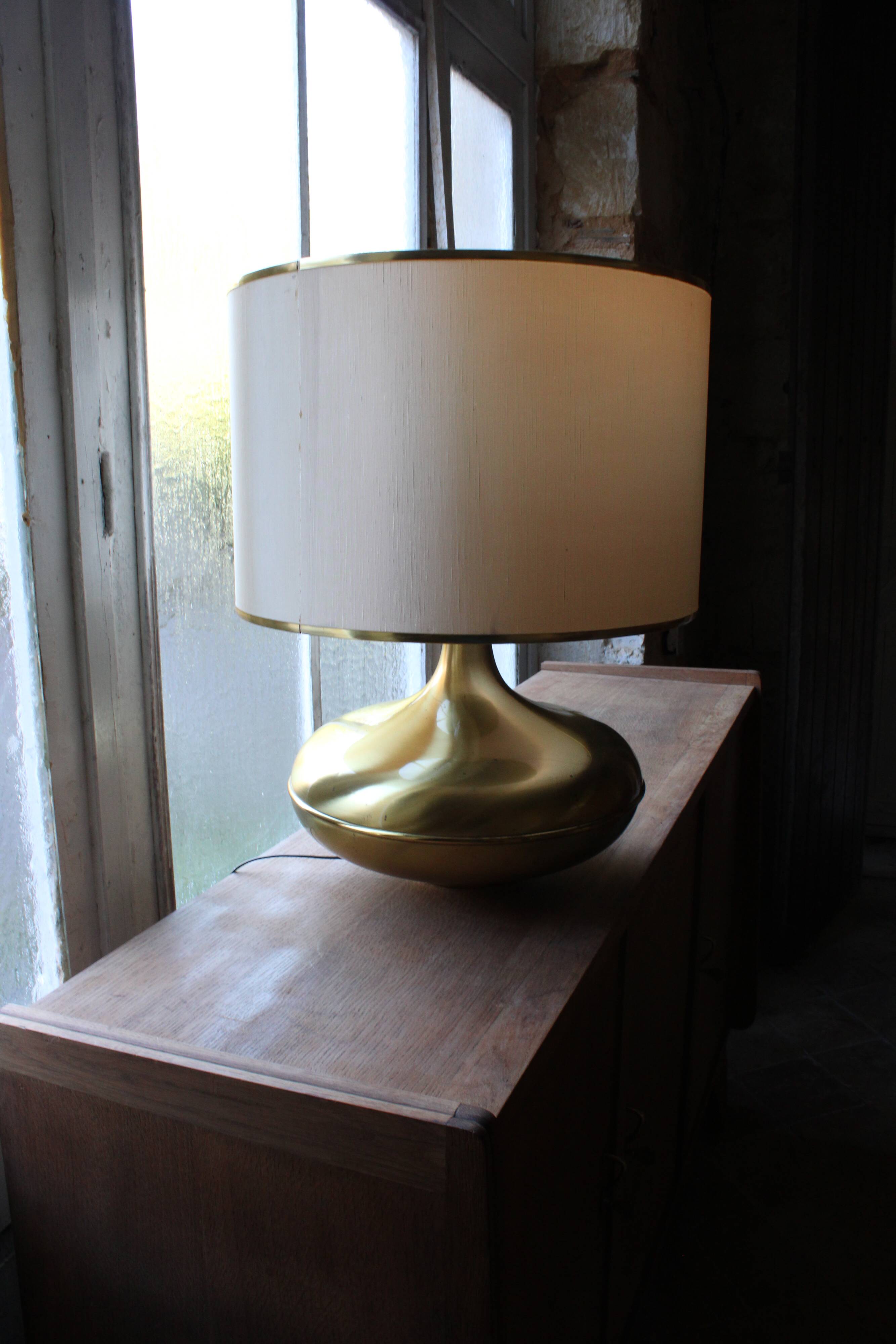 Italian brass and fabric lamp, 1960