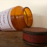 Duo of amber apothecary bottles