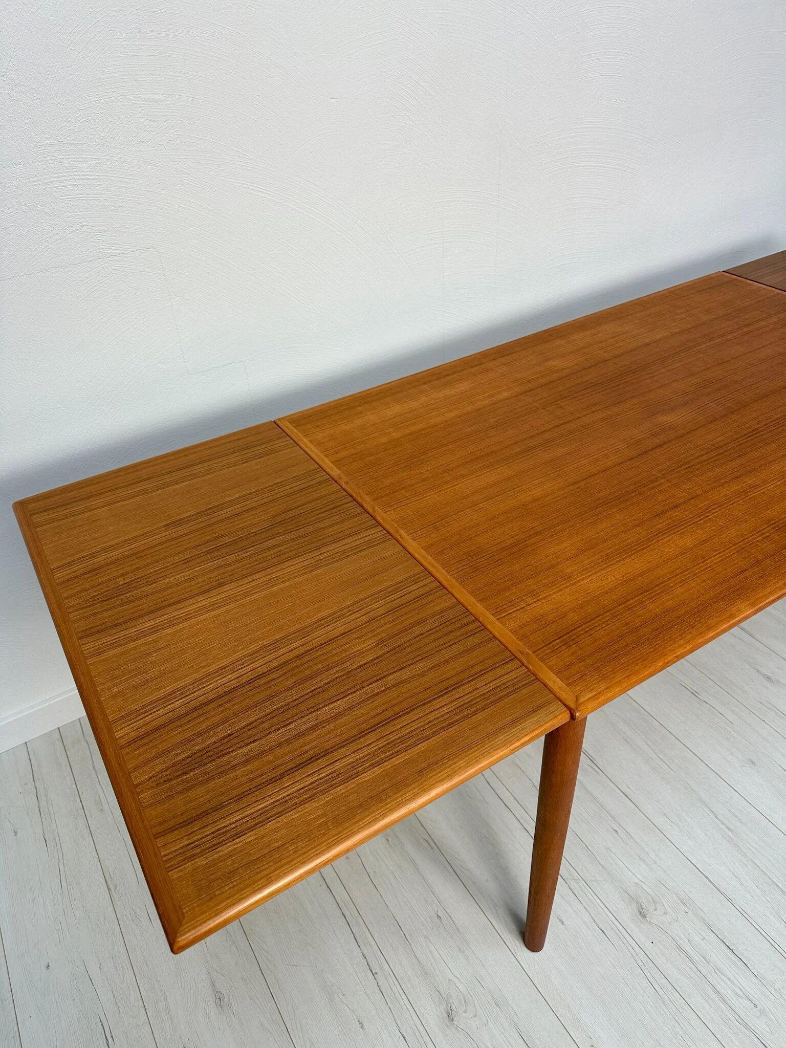 1960s Large Vintage Minimalistic Teak Extendable Dining Table