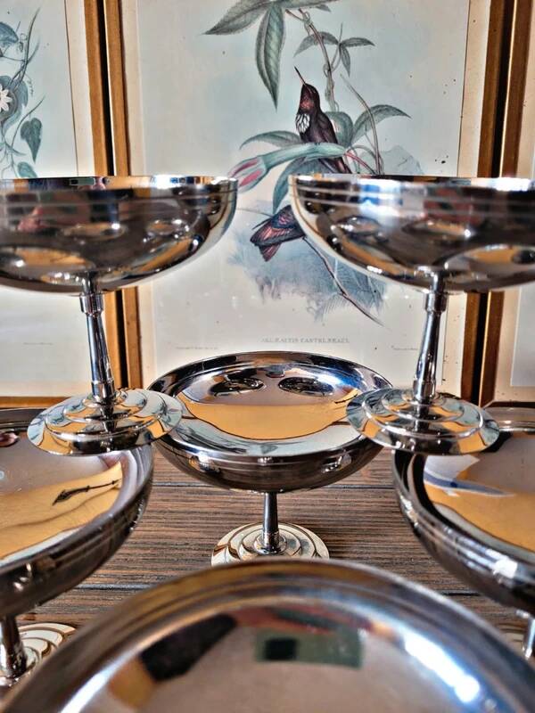 Letang Rémy: 6 large stainless steel bowls for ice cream / dessert / aperitif.
