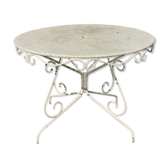 Old wrought iron garden round table