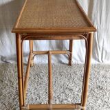 Vintage rattan desk - mid-20th century