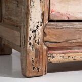 Ancien buffet blanc à motifs floraux (vers 1870)
