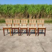 Set 6 vintage Dutch Design chair Mart Stam a2-1 wood rush rustic 1947