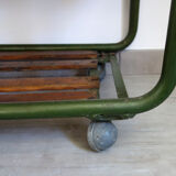 Old industrial shelf with wheels