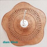Lustre en rotin vintage