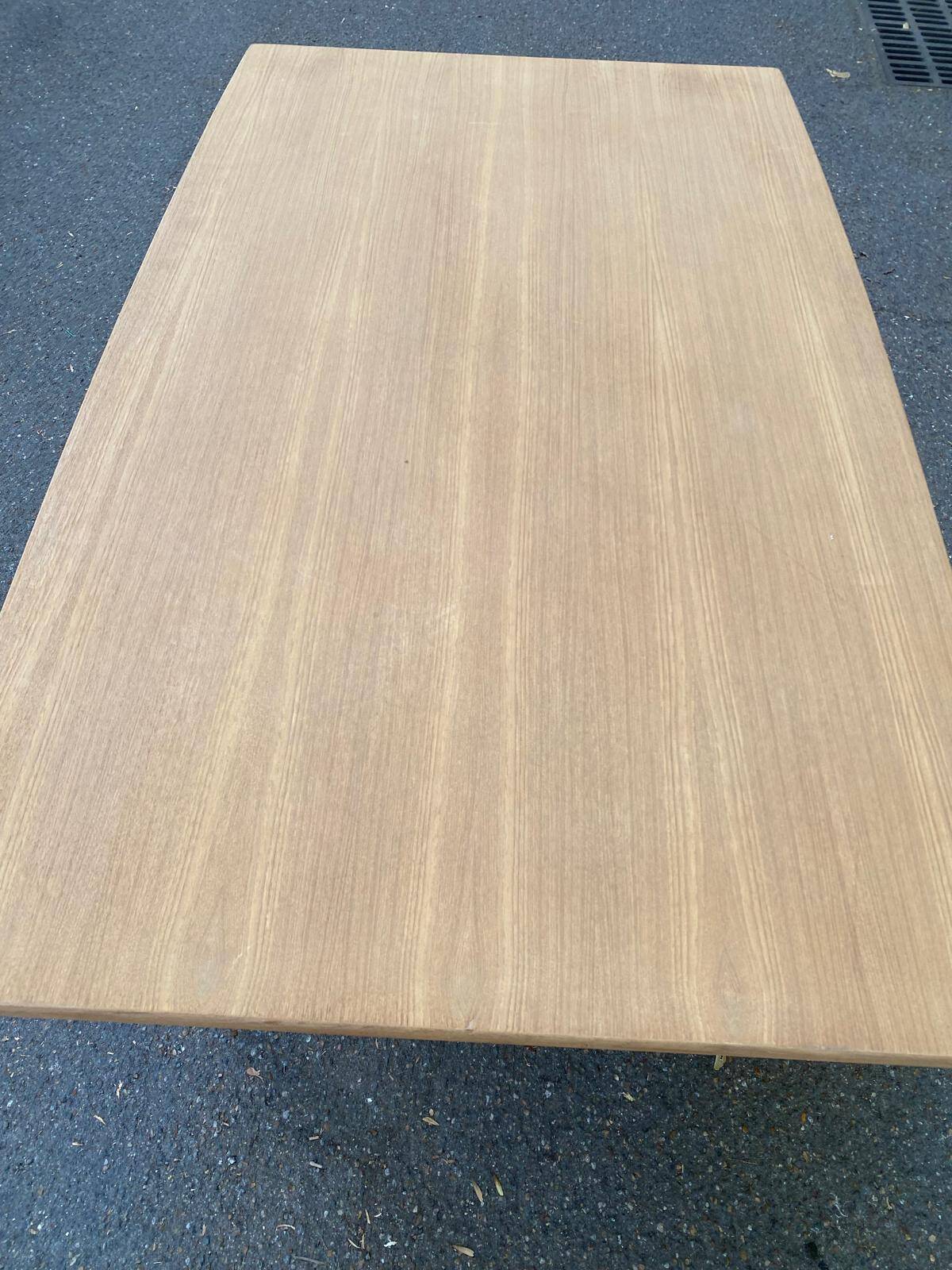 Table à manger design scandinave extensible décapée en teck brut 1960