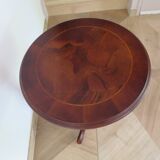 Side table - Tripod pedestal table - marquetry - Louis Philippe - mahogany stain