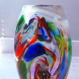 Multicolored Murano glass vase