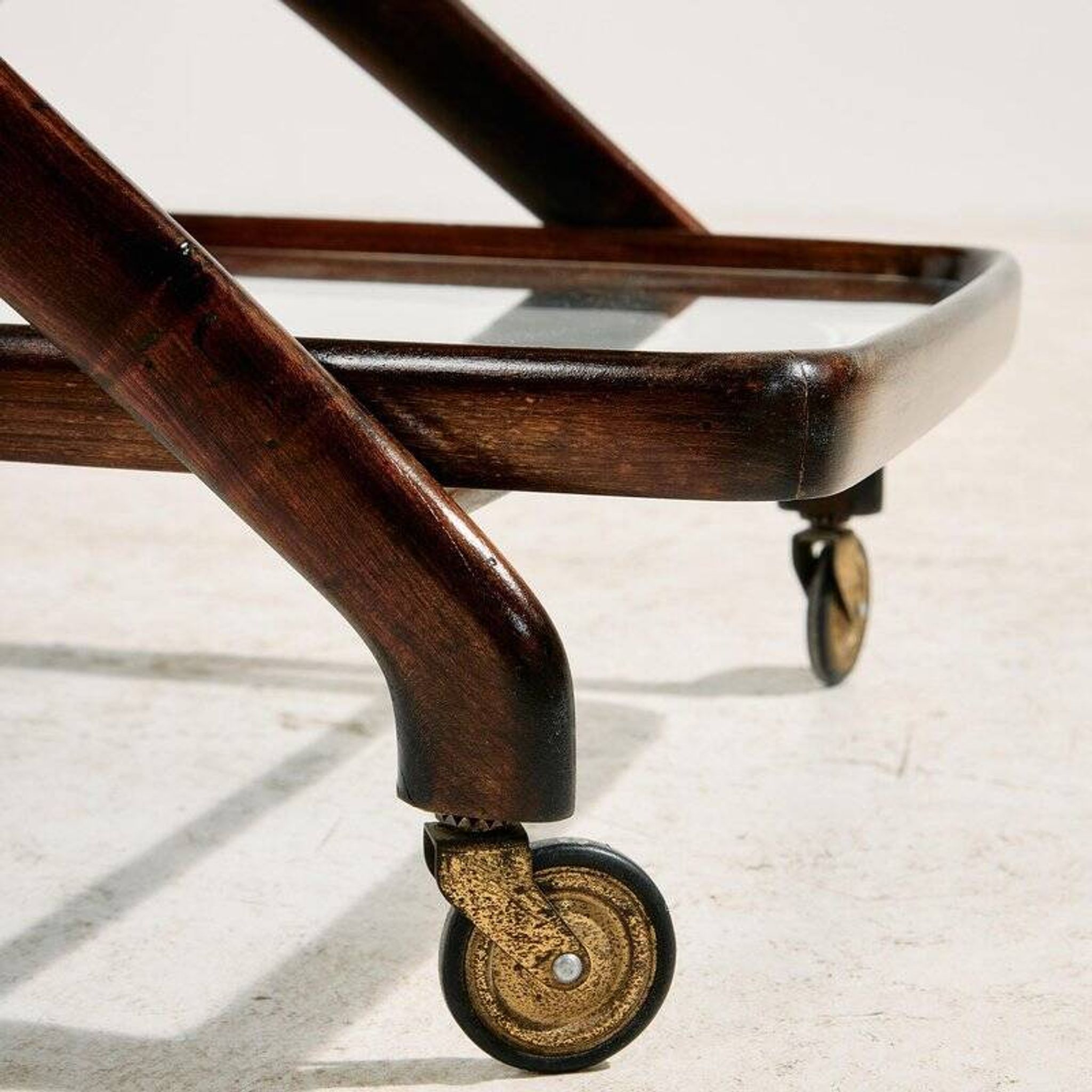 Alder Wood Trolley by Cesare Lacca for Cassina, 1950s