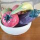 Mid-century trompe l'oeil ceramic fruit and vegetable bowl