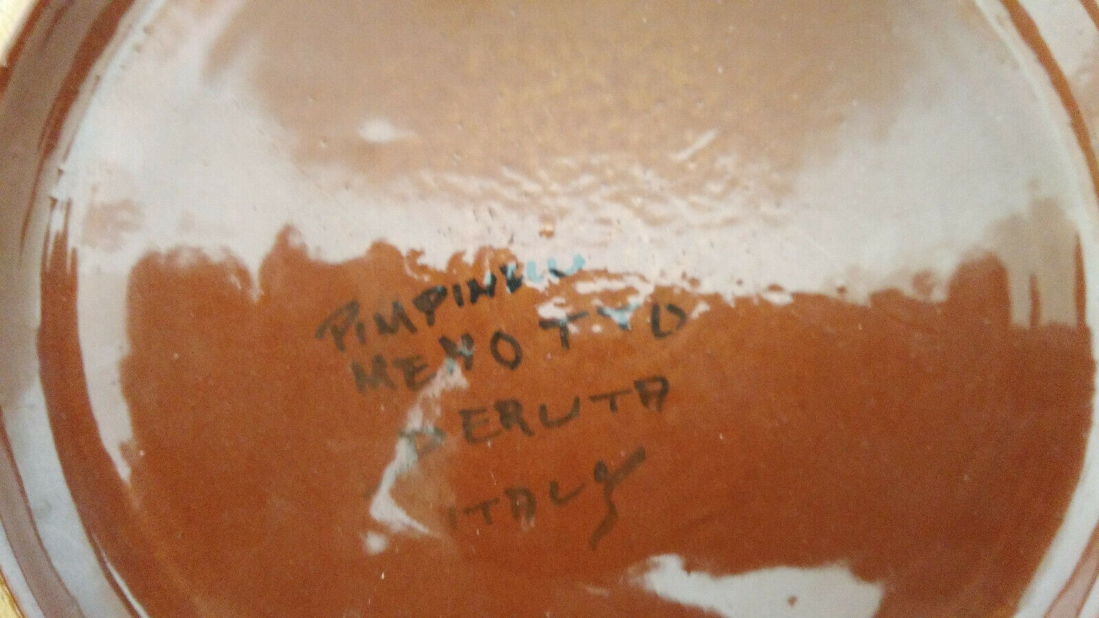 Ceramic dish Deruta signed Pimpinelli Menotto