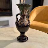 Vallauris Brown and Blue Vase in vintage ceramic