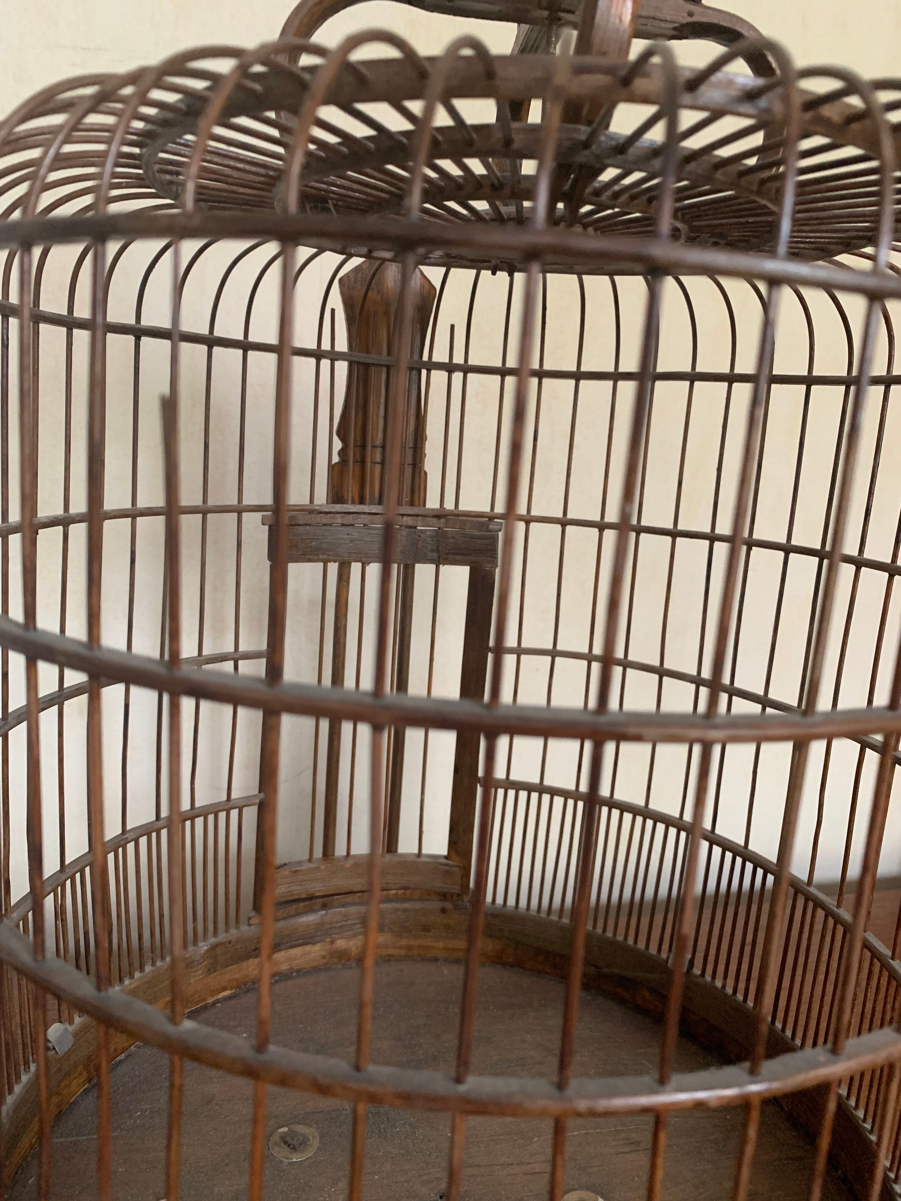 Old bird cage exotic wood